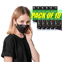 KF94 Masks KF94 Face Mask Made in Korea 4-Layered for Unisex Adults (BLACK-10PK)