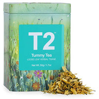 T2 Tea Tummy Tea, 1.7 Oz Loose Leaf Herbal Tea in Tin - Mint, Liqourice & Fennel Tea for Stomach Relief, 50 g