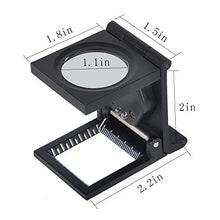 Load image into Gallery viewer, 1pc 10X Magnifier LED Three-Folding Magnifier Magnifying Glass with Scale Magnifying Glass for Cloth Jewelers Watch
