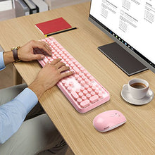 Load image into Gallery viewer, SADES V2020 Wireless Keyboard and Mouse Combo,Pink Wireless Keyboard with Round Keycaps,2.4GHz Dropout-Free Connection,Long Battery Life,Cute Wireless Moues for PC/Laptop/Mac(Pink)
