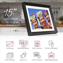 Load image into Gallery viewer, Aluratek (ADMPF415F) 15&quot; Hi-Res Digital Photo Frame with 2 GB Built-In Memory and Remote (1024 x 768 Resolution) White Matting, Photo/Music/Video Support
