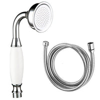 Shile Traditional Brass Ceramics Telephone Handheld Shower Head Chrome Finish with 1.5 Meter Hose for Bathroom