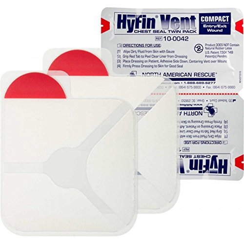 North American Rescue Genuine NAR HyFin Vent Compact Chest Seal Twin Pack