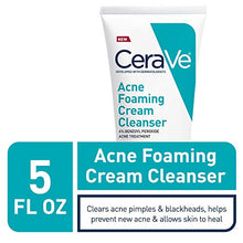 Load image into Gallery viewer, CeraVe Acne Foaming Cream Cleanser | Acne Treatment Face Wash with 4% Benzoyl Peroxide, Hyaluronic Acid, and Niacinamide | Cream to Foam Formula | 5 Oz
