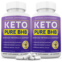 Load image into Gallery viewer, Keto Pure BHB Pills Advanced BHB Ketogenic Supplement Real Exogenous Ketones Ketosis for Men Women 60 Capsules 2 Bottles

