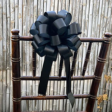 Load image into Gallery viewer, Black Pull Bows with Tails - 8&quot; Wide, Set of 6, Halloween, Funeral, Mourning, Gift Wrap, Birthday, Anniversary
