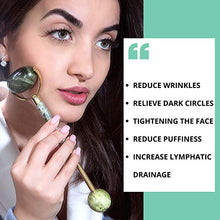 Load image into Gallery viewer, Jade Roller and Gua Sha Set - Biggest Size - 8 inch - Anti Aging Jade Roller for Face - Real Jade Stone Face Massager for Lift, Slim, Depuff, Boost Collagen

