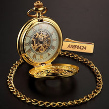 Load image into Gallery viewer, AMPM24 Luxury Golden Luminous Men&#39;s Mechanical Pocket Watch + Chain Gift WPK020
