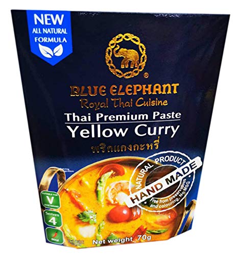 Blue Elephant brand Royal Thai Cuisine YELLOW CURRY PASTE Wt. 70 g.(Halal Certified) By naveenana shop