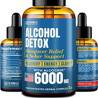 Advanced Liver Detox & Hangover Cure - Made in USA - with Natural Herbal Blend 6000MG - Great Hangover Prevention - Healthy Liver Cleanse & Alcohol Detox - Better Absorption Than Hangover Pills