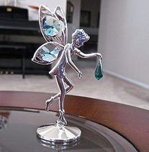 Load image into Gallery viewer, Swarovski Prism Fairy Figurine Ornament, Antique Green Silver Plated
