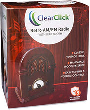 Load image into Gallery viewer, ClearClick Retro AM/FM Radio with Bluetooth - Classic Wooden Vintage Retro Style Speaker
