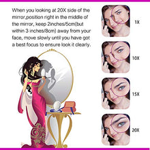Load image into Gallery viewer, 20X Magnifying Mirror, Two Sided Mirror, 20X/1X Magnification, Folding Makeup Mirror with Handheld/Stand,Use for Makeup Application, Tweezing, and Blackhead/Blemish Removal. 4Inches(Purple)
