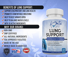Load image into Gallery viewer, Lung Support Dietary Supplements Herbal Breathing Support 10 Active Ingredients Original Formula for Lung Health Lung Cleanse Formula Supplement for Bronchial System 60 Capsules Non GMO by Amate Life
