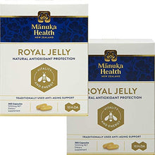 Load image into Gallery viewer, Manuka Health 10hda Royal Jelly 1000mg 365 Capsules 100% Pure New Zealand Royal Jelly Immune System Booster &amp; Supports Skin Health &amp; Vitality (Pack of 2)
