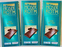 Moser Roth German Dark Chocolate/Sea Salt, Lot of (3) Bars 4.4 oz each