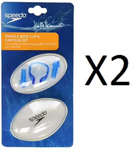 Speedo Swimming Nose & Earplug Soft & Comfortable TPR Ear Plug Set (2-Pack)
