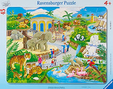 Load image into Gallery viewer, Ravensburger Visit to The Zoo 45 Piece Frame Jigsaw Puzzle for Kids  Every Piece is Unique, Pieces Fit Together Perfectly
