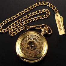 Load image into Gallery viewer, AMPM24 Luxury Golden Luminous Men&#39;s Mechanical Pocket Watch + Chain Gift WPK020
