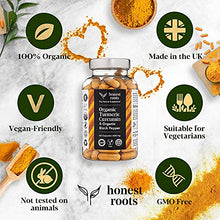 Load image into Gallery viewer, Honest Roots Organic Turmeric Curcumin Supplement with Bioperine - Pure Turmeric Curcumin with Black Pepper - Joint Pain Relief - 120 Capsules - 600 mg - Vegan - Herbal Supplements for Men and Women
