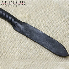Load image into Gallery viewer, Ardour Crafts 3 Feet Long 16 Plait Genuine Leather Bull Whip Heavy Duty Bullwhip Black
