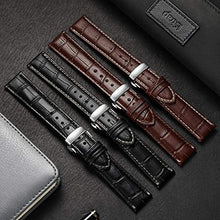 Load image into Gallery viewer, iStrap Leather Watch band -Alligator Grain Embossed Pattern Calfskin Replacement Strap-Stainless Steel Deployment Buckle with Push Buttons-Bracelet for Men Women-18mm 19mm 20mm 21mm 22mm 24mm
