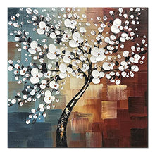 Load image into Gallery viewer, Wieco Art Morning Glory Modern Abstract White Flowers Oil Paintings on Canvas Wall Art 100% Hand Painted Floral Artwork for Living Room Bedroom Home Office Decorations Wall Decor

