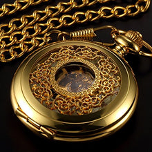 Load image into Gallery viewer, AMPM24 Luxury Golden Luminous Men&#39;s Mechanical Pocket Watch + Chain Gift WPK020
