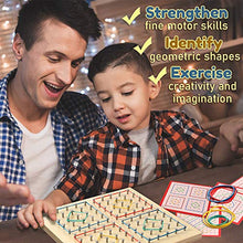Load image into Gallery viewer, ZaxiDeel Wooden Geoboard Mathematical Manipulative Matrix 10x10 Learning Material, Educational Toy for Kids with Rubber Bands and Cards to Create Patterns and Shapes for Preschool Classrooms with Bag
