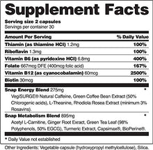 Load image into Gallery viewer, Metabolism and Natural Energy Supplements for Fatigue, Stress Relief, Energy Booster &amp; Better Mood, Energy Pills for Women &amp; Men, Ginger, Turmeric, Rhodiola Rosea + More Herbs &amp; Vitamins (60 Capsules)
