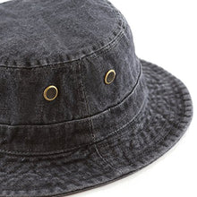 Load image into Gallery viewer, The Hat Depot Washed Cotton Denim Bucket Hat Foldable (L/XL, Black Denim)
