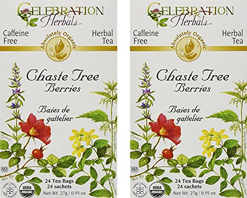 Celebration Herbals Organic Chaste Tree Berries Tea - 2 Pack (48 bags in Total)