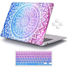 Load image into Gallery viewer, iCasso MacBook Air 13 inch Case (Release 2010-2017), Plastic Pattern Hard Shell Protective Case &amp; Keyboard Cover Only Compatible with MacBook Air 13 Inch Model A1369/A1466 - Blue&amp;Purple Medallion
