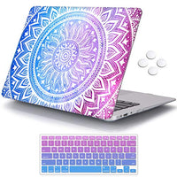 iCasso MacBook Air 13 inch Case (Release 2010-2017), Plastic Pattern Hard Shell Protective Case & Keyboard Cover Only Compatible with MacBook Air 13 Inch Model A1369/A1466 - Blue&Purple Medallion
